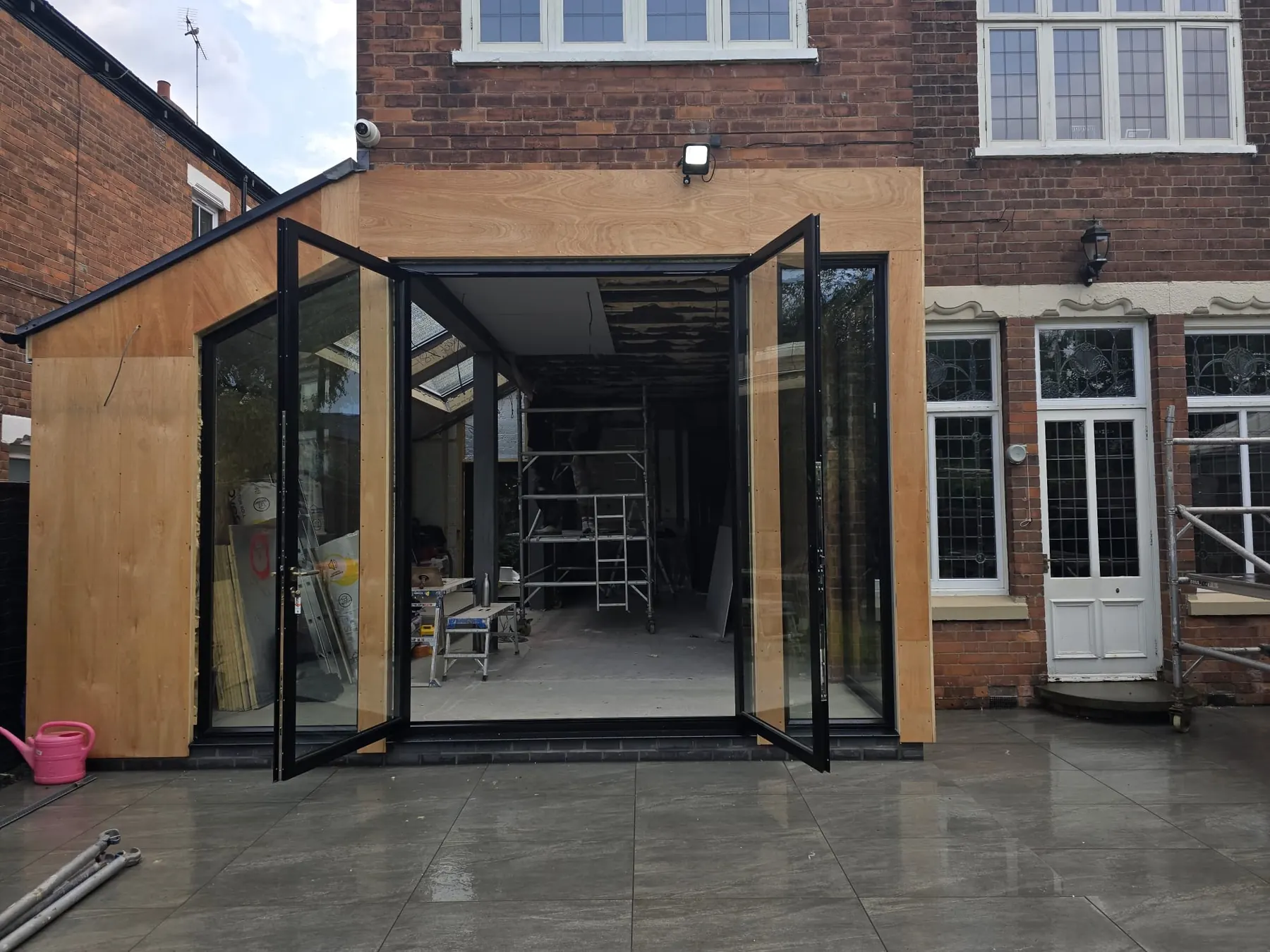PM Windows installation: French doors within a glazed extension
